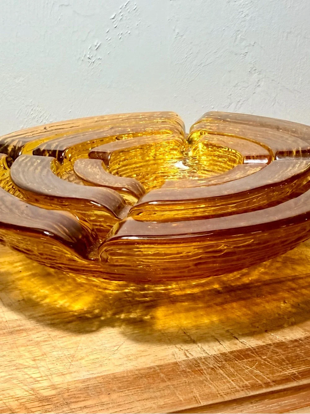 1970s Amber Glass Nesting Ashtray Set - 3 Vintage Style Trays